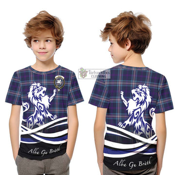 Nevoy Tartan Kid T-Shirt with Alba Gu Brath Regal Lion Emblem Youth XL Size14 - Tartan Vibes Clothing
