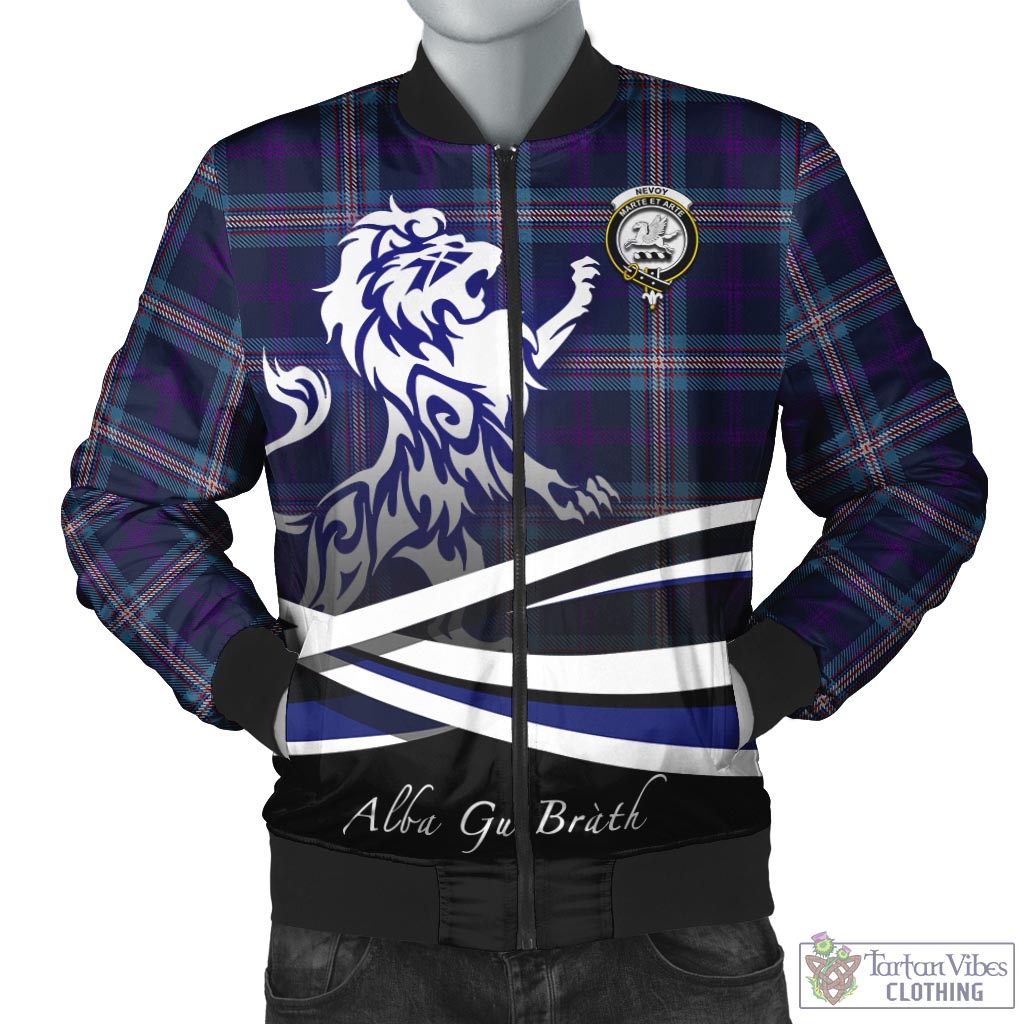Nevoy Tartan Bomber Jacket with Alba Gu Brath Regal Lion Emblem Unisex - Tartan Vibes Clothing