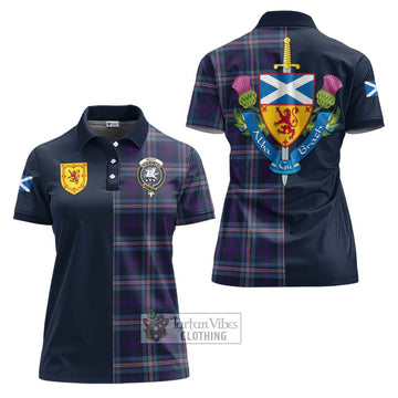 Nevoy Tartan Women's Polo Shirt Alba with Scottish Lion Royal Arm Half Style Women - Tartan Vibes Clothing