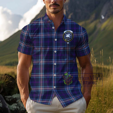 Nevoy Tartan Cotton Hawaiian Shirt with Family Crest Kid - Tartan Vibes Clothing