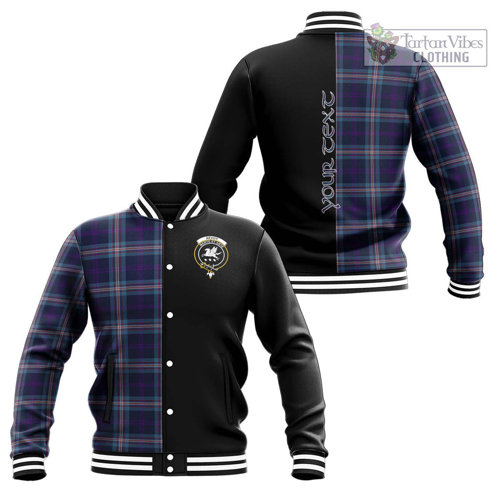 Nevoy Tartan Baseball Jacket with Family Crest and Half Of Me Style Unisex - Tartan Vibes Clothing