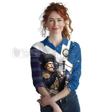 Nevoy Tartan Women's Casual Shirt with Family Crest Scottish Bagpiper Vibes Female - Tartan Vibes Clothing