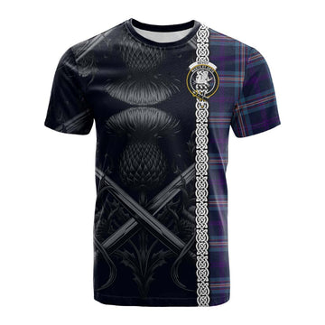 Nevoy Tartan Cotton T-shirt with Family Crest Cross Sword Thistle Celtic Vibes Kid's Shirt - Tartan Vibes Clothing