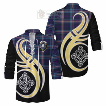 Nevoy Tartan Ghillie Kilt Shirt with Family Crest and Celtic Symbol Style Men - Tartan Vibes Clothing