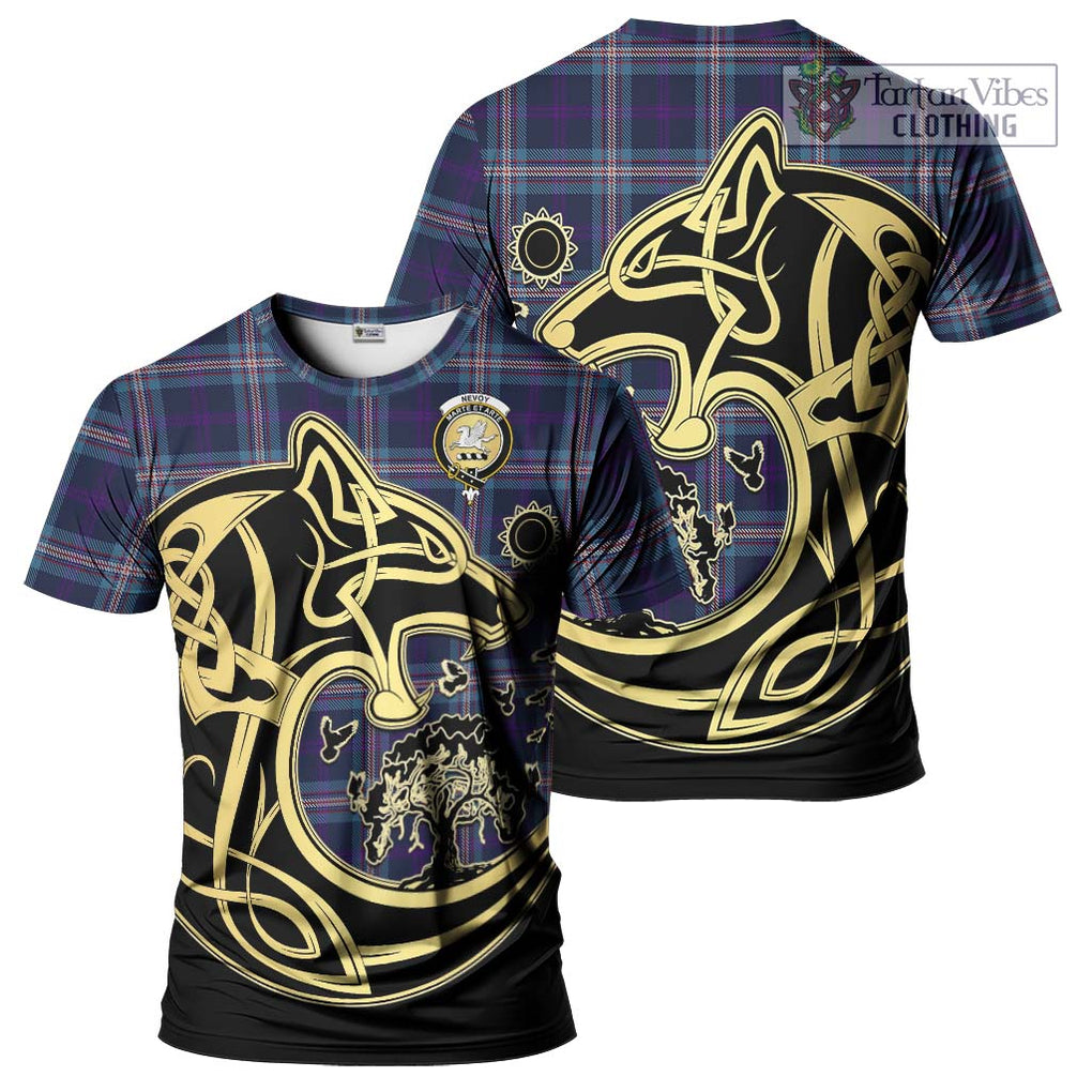Nevoy Tartan T-Shirt with Family Crest Celtic Wolf Style Kid's Shirt - Tartan Vibes Clothing