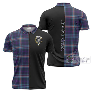 Nevoy Tartan Zipper Polo Shirt with Family Crest and Half Of Me Style Unisex - Tartan Vibes Clothing