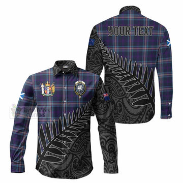Nevoy Crest Tartan Long Sleeve Button Shirt with New Zealand Silver Fern Half Style Men's Shirt S - Tartan Vibes Clothing