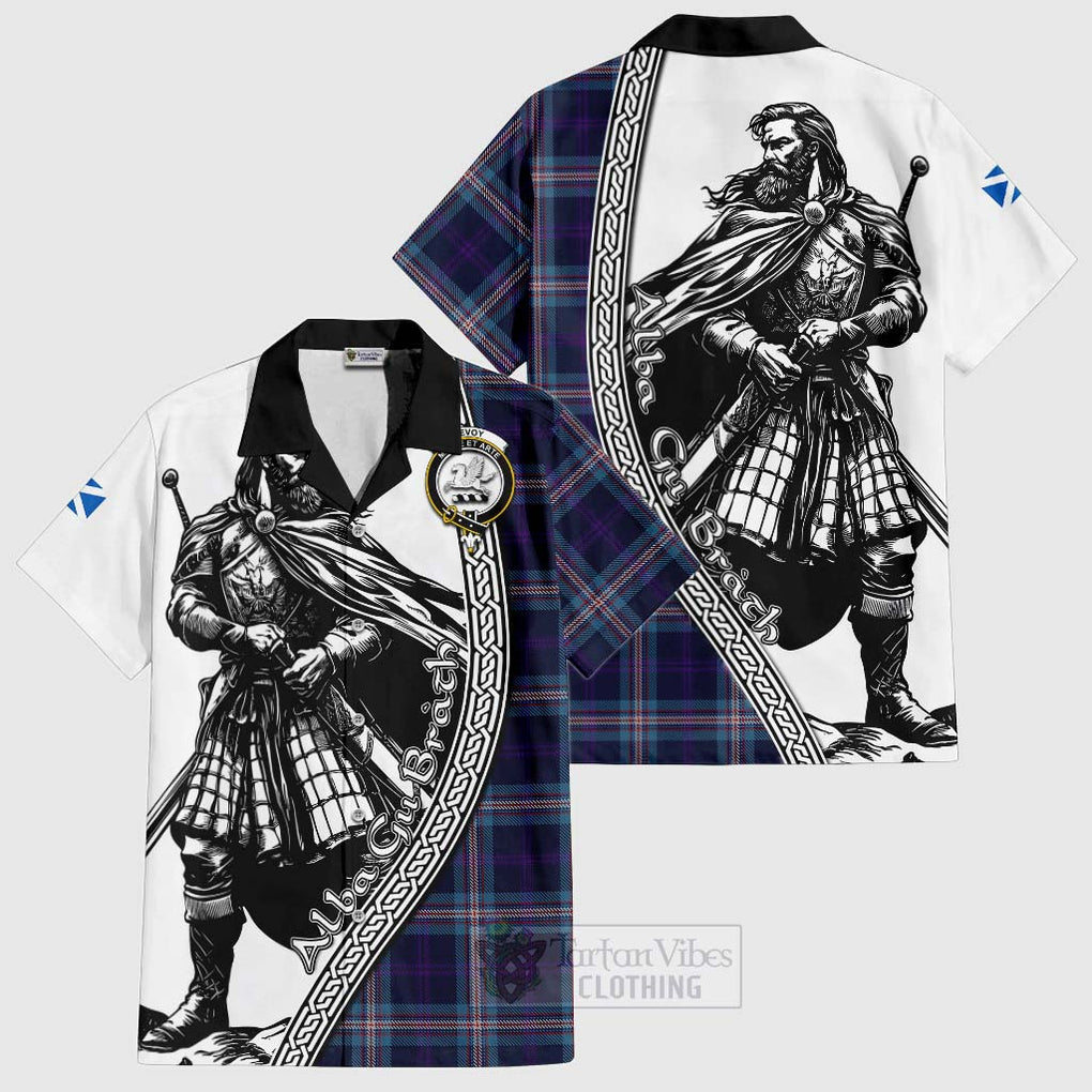 Nevoy Tartan Clan Crest Hawaiian Shirt with Highlander Warrior Celtic Style Kid - Tartan Vibes Clothing