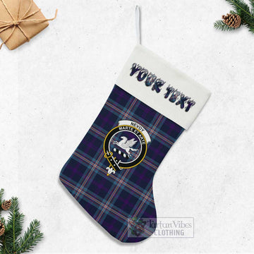 Nevoy Tartan Family Crest Christmas Stocking with Personalized Text - Tartan Vibes Clothing