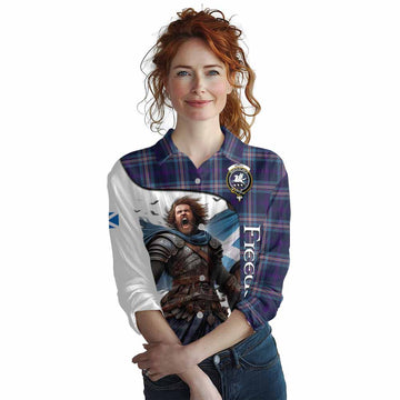 Tartan Vibes Clothing Nevoy Crest Tartan Women's Casual Shirt Inspired by the Freedom of Scottish Warrior