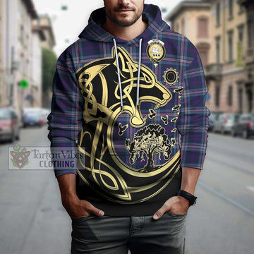Nevoy Tartan Hoodie with Family Crest Celtic Wolf Style Zip Hoodie - Tartan Vibes Clothing
