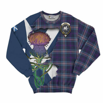 Tartan Vibes Clothing Nevoy Tartan Family Crest Sweatshirt Scottish Thistle Celtic Inspired