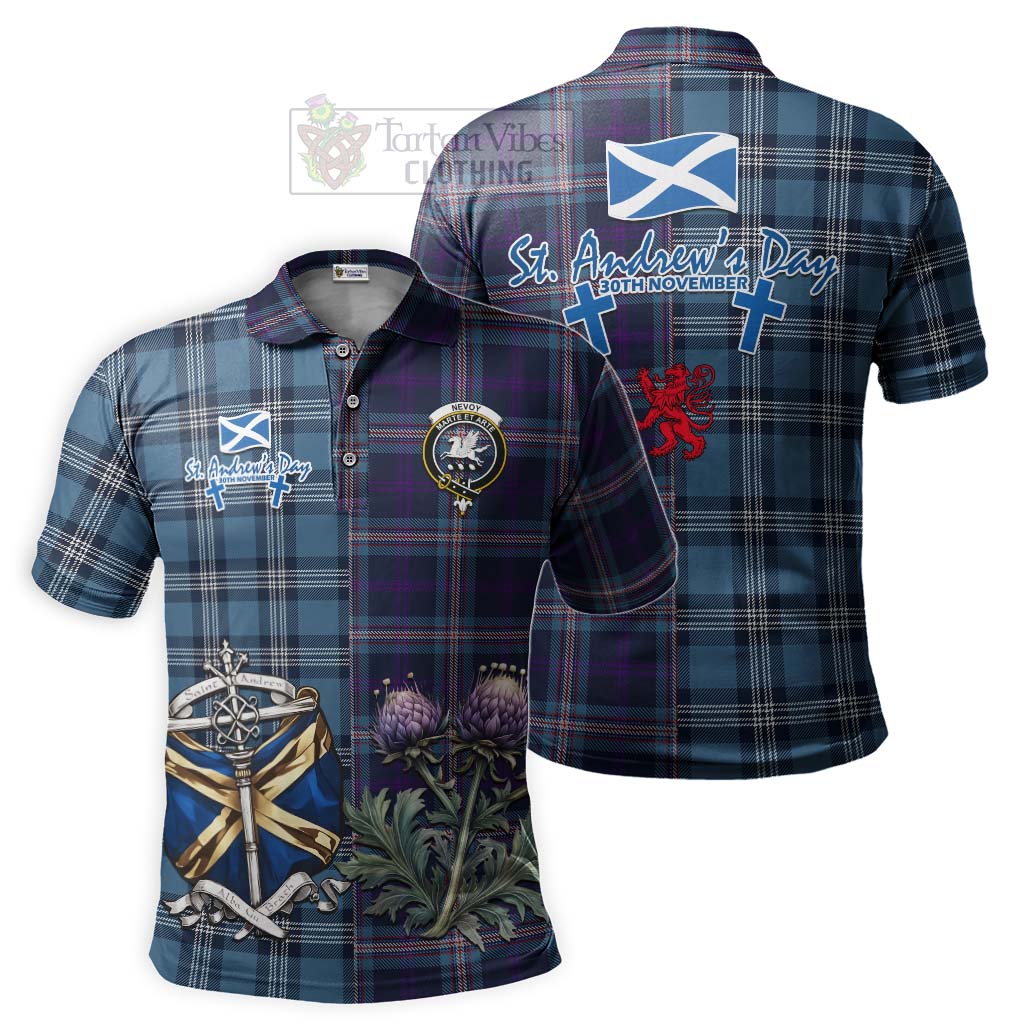 Nevoy Tartan Polo Shirt Happy St. Andrew's Day Half Tartan Style Kid - Tartan Vibes Clothing