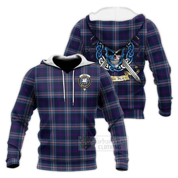 Nevoy Tartan Knitted Hoodie with Family Crest Celtic Skull Style Unisex Knitted Pullover Hoodie - Tartan Vibes Clothing