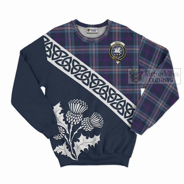 Nevoy Tartan Sweatshirt Featuring Thistle and Scotland Map Unisex - Tartan Vibes Clothing