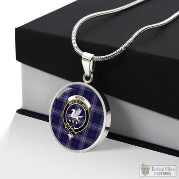 Nevoy Tartan Circle Necklace with Family Crest Luxury Necklace (Silver) No - Tartan Vibes Clothing