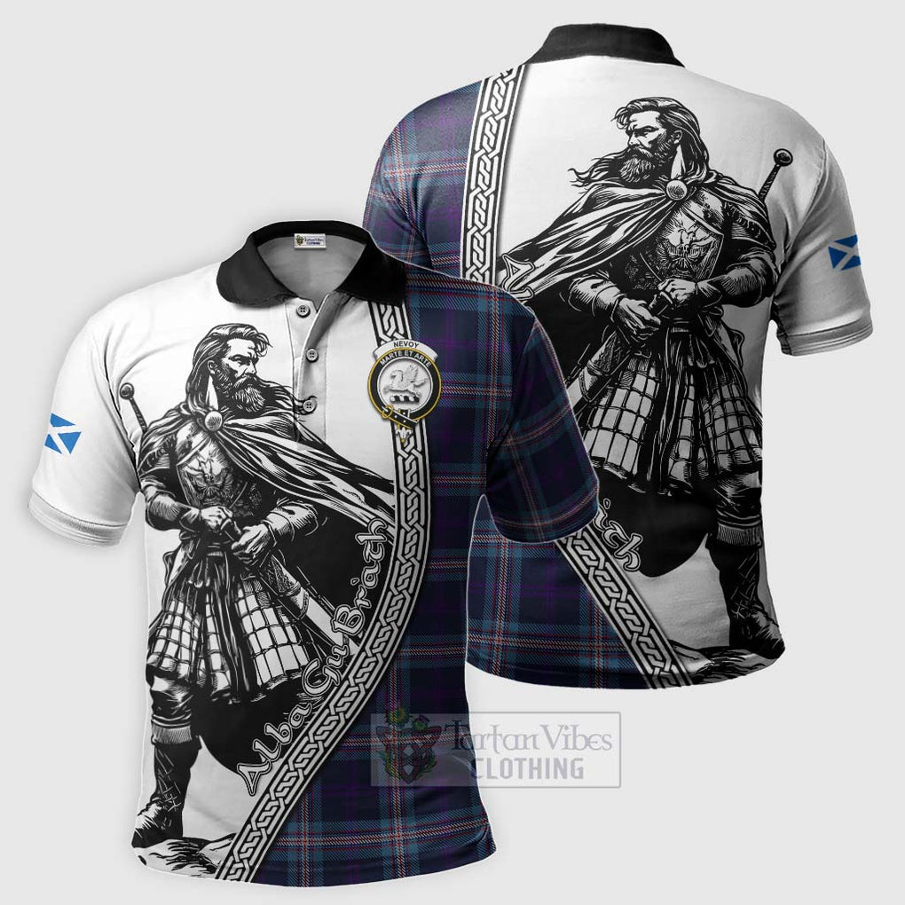 Nevoy Tartan Clan Crest Polo Shirt with Highlander Warrior Celtic Style Kid - Tartan Vibes Clothing