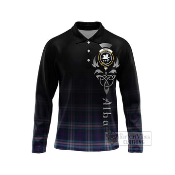 Nevoy Tartan Long Sleeve Polo Shirt Featuring Alba Gu Brath Family Crest Celtic Inspired Unisex - Tartan Vibes Clothing