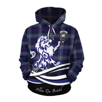 Nevoy Tartan Cotton Hoodie with Alba Gu Brath Regal Lion Emblem Pullover Hoodie XS - Tartan Vibes Clothing