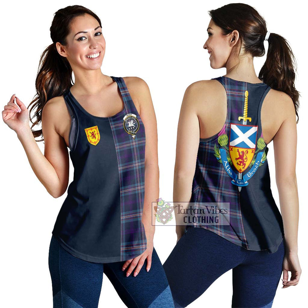 Nevoy Tartan Women's Racerback Tanks Alba with Scottish Lion Royal Arm Half Style 4XL - Tartan Vibes Clothing