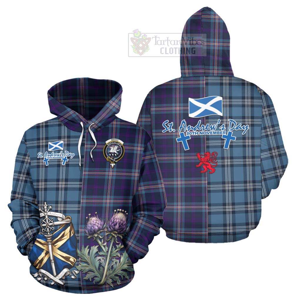 Nevoy Tartan Hoodie Happy St. Andrew's Day Half Tartan Style Zip Hoodie - Tartan Vibes Clothing