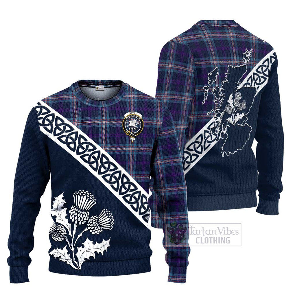 Nevoy Tartan Ugly Sweater Featuring Thistle and Scotland Map Unisex - Tartan Vibes Clothing