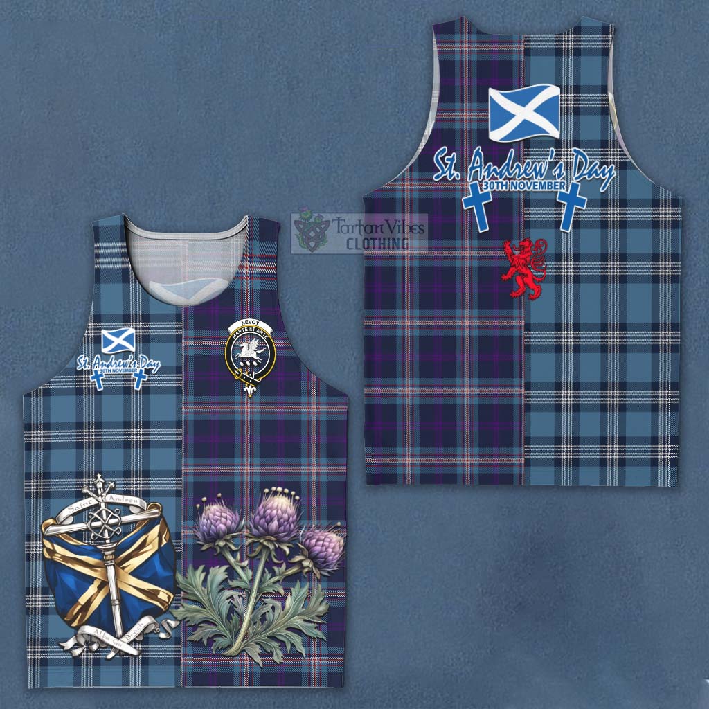 Nevoy Tartan Men's Tank Top Happy St. Andrew's Day Half Tartan Style Men - Tartan Vibes Clothing