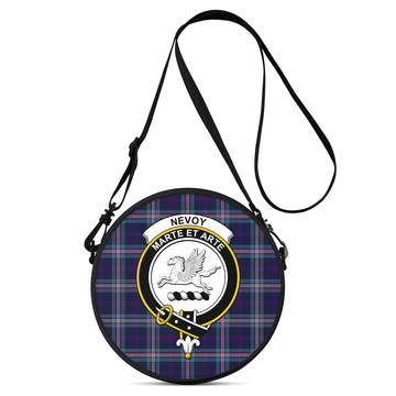 Nevoy Tartan Round Satchel Bags with Family Crest One Size 9*9*2.7 inch - Tartan Vibes Clothing