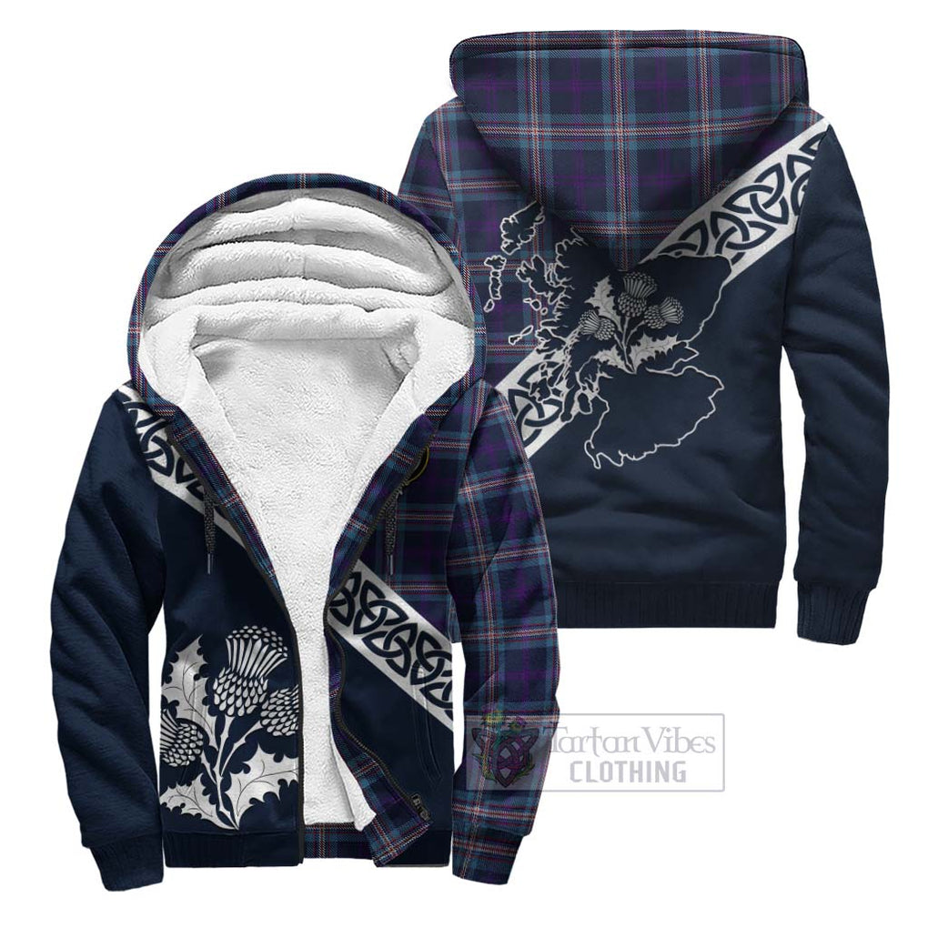 Nevoy Tartan Sherpa Hoodie Featuring Thistle and Scotland Map Unisex - Tartan Vibes Clothing