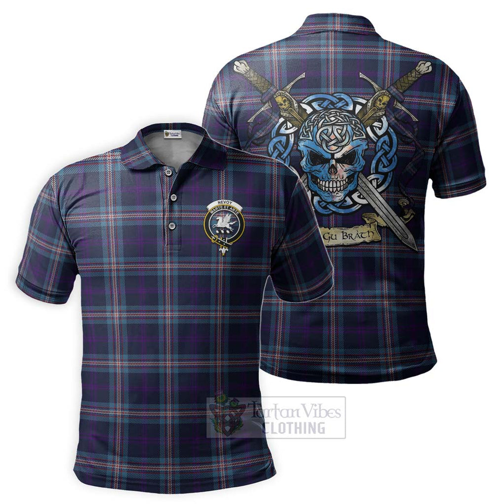 Nevoy Tartan Polo Shirt with Family Crest Celtic Skull Style Kid - Tartan Vibes Clothing
