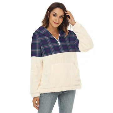 Nevoy Tartan Half Style Women's Borg Fleece Hoodie with Half Zip Female - Tartan Vibes Clothing