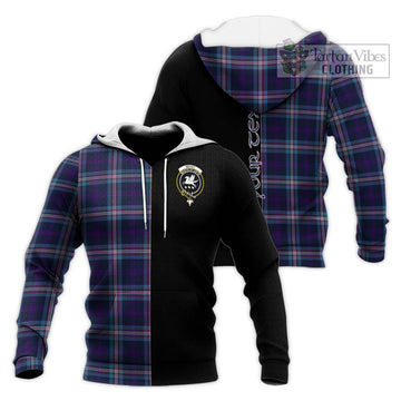 Nevoy Tartan Knitted Hoodie with Family Crest and Half Of Me Style Unisex Knitted Pullover Hoodie - Tartan Vibes Clothing