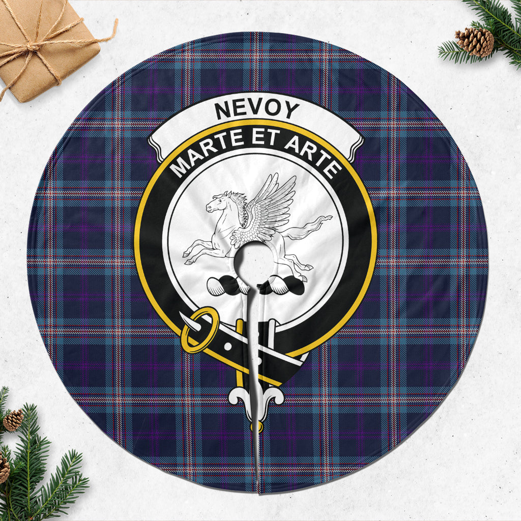 Nevoy Tartan Christmas Tree Skirt with Family Crest 47*47 inch - Tartan Vibes Clothing