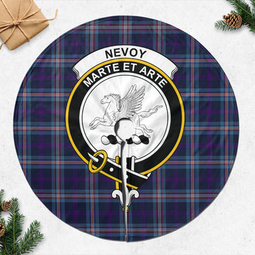 Nevoy Tartan Christmas Tree Skirt with Family Crest 47*47 inch - Tartan Vibes Clothing