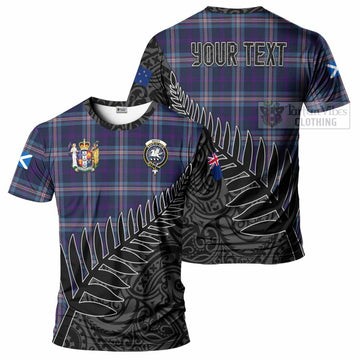 Nevoy Crest Tartan T-Shirt with New Zealand Silver Fern Half Style Kid's Shirt - Tartan Vibes Clothing