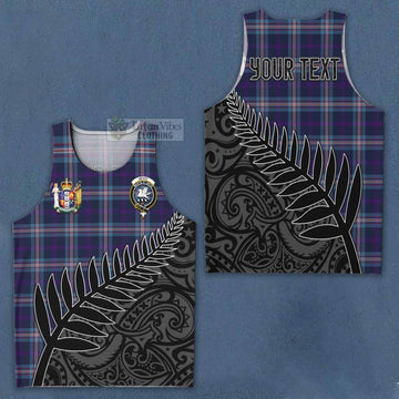 Nevoy Crest Tartan Men's Tank Top with New Zealand Silver Fern Half Style Men - Tartan Vibes Clothing