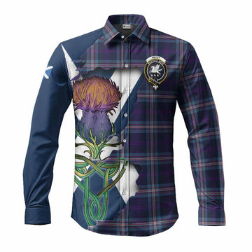 Nevoy Tartan Family Crest Long Sleeve Button Shirt Scottish Thistle Celtic Inspired Men's Shirt S - Tartan Vibes Clothing