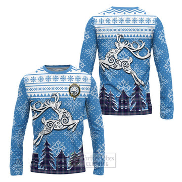 Nevoy Clan Christmas Long Sleeve T-Shirt Celtic Reindeer Style Unisex - Tartan Vibes Clothing