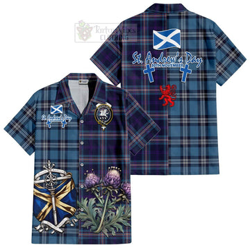 Nevoy Tartan Hawaiian Shirt Happy St. Andrew's Day Half Tartan Style Kid - Tartan Vibes Clothing