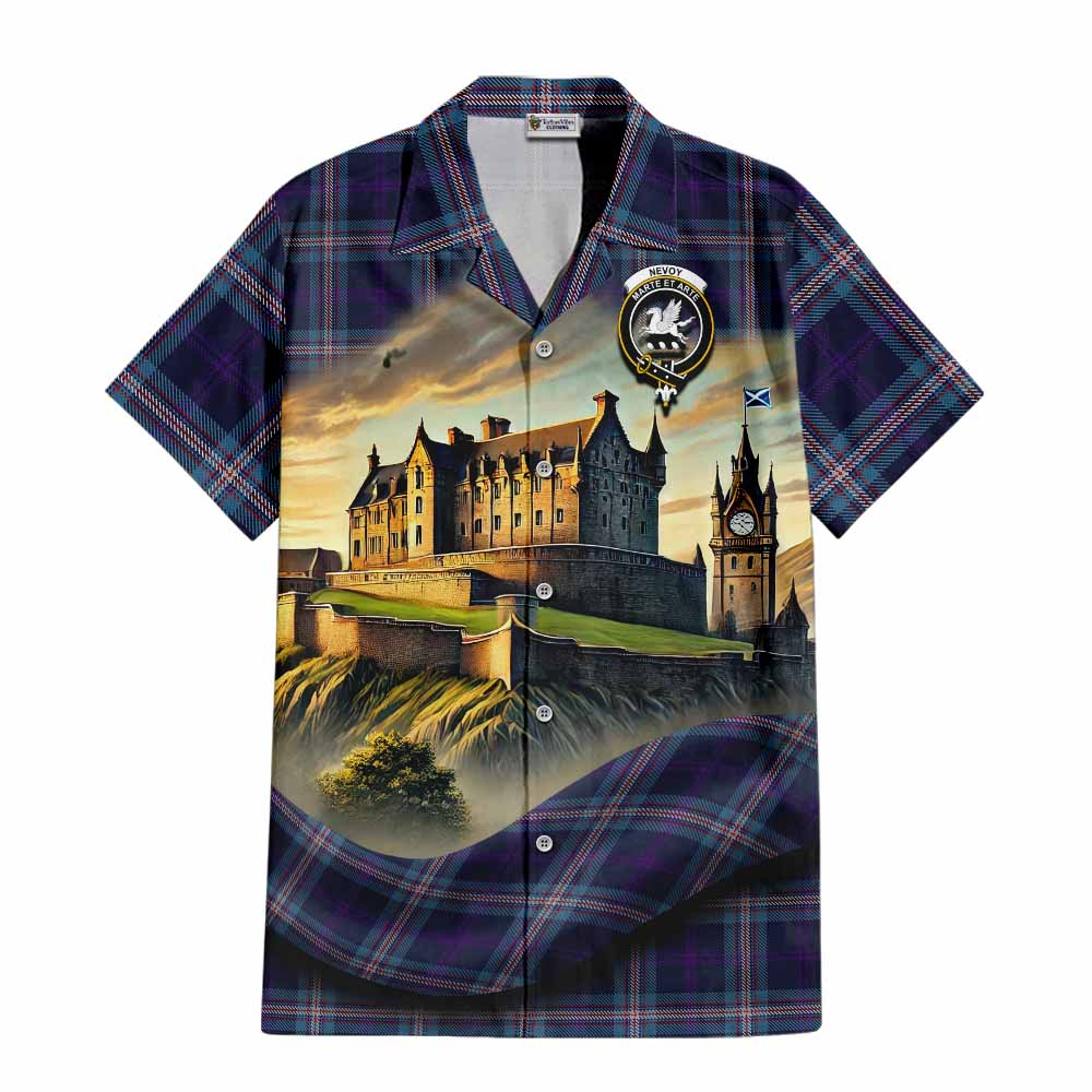 Nevoy Tartan Family Crest Hawaiian Shirt with Scottish Ancient Castle Style Kid - Tartan Vibes Clothing