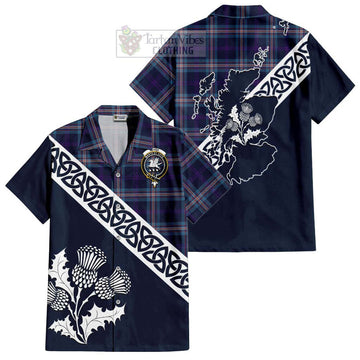 Nevoy Tartan Hawaiian Shirt Featuring Thistle and Scotland Map Kid - Tartan Vibes Clothing