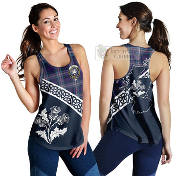 Nevoy Tartan Women's Racerback Tanks Featuring Thistle and Scotland Map 4XL - Tartan Vibes Clothing