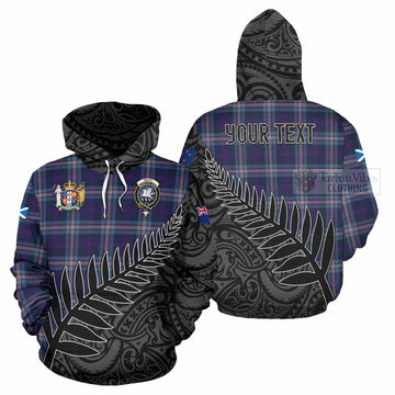 Nevoy Crest Tartan Hoodie with New Zealand Silver Fern Half Style Zip Hoodie - Tartan Vibes Clothing