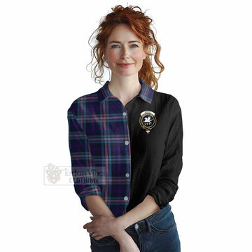 Nevoy Tartan Women's Casual Shirt with Family Crest and Half Of Me Style Female - Tartan Vibes Clothing