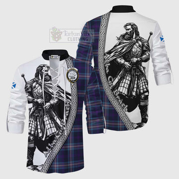Nevoy Tartan Clan Crest Ghillie Kilt Shirt with Highlander Warrior Celtic Style Men - Tartan Vibes Clothing