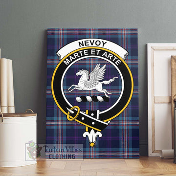 Nevoy Tartan Canvas Print Wall Art with Family Crest Without Frame - Tartan Vibes Clothing