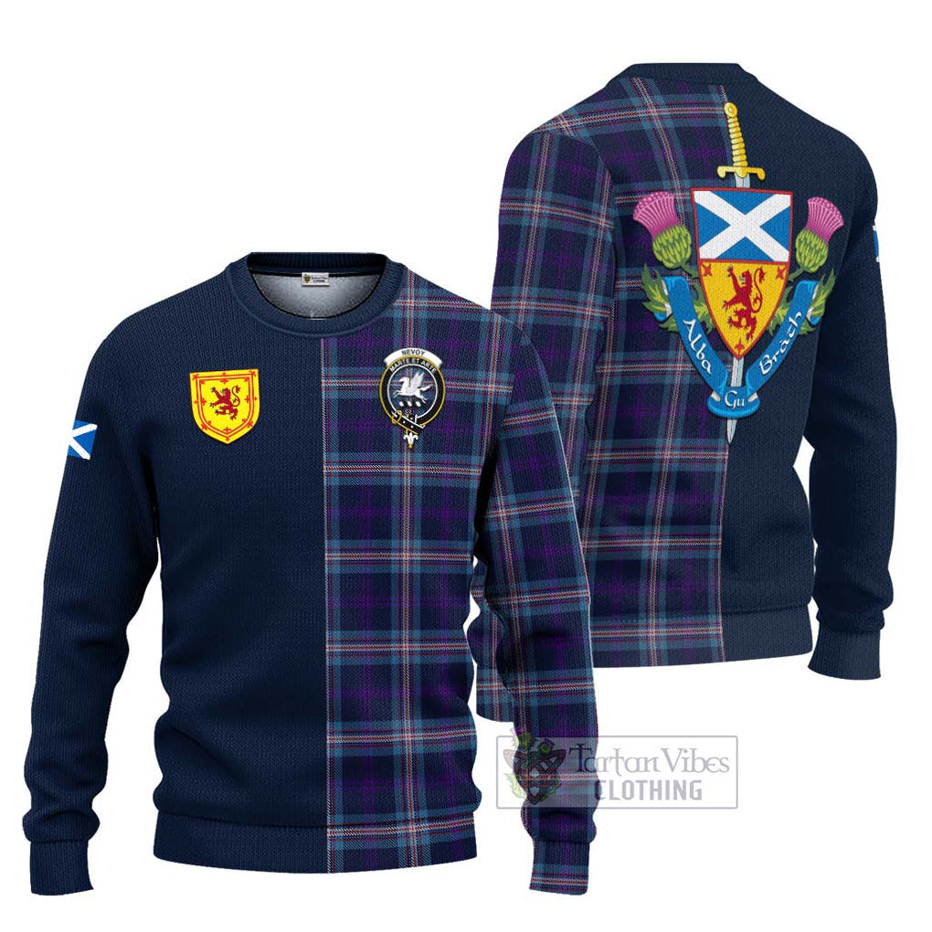 Nevoy Tartan Ugly Sweater Alba with Scottish Lion Royal Arm Half Style Unisex - Tartan Vibes Clothing