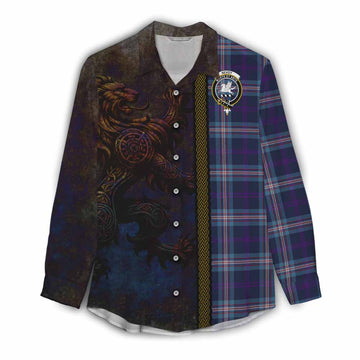Nevoy Tartan Family Crest Women's Casual Shirt Alba Gu Brath Be Brave Lion Ancient Style Female - Tartan Vibes Clothing