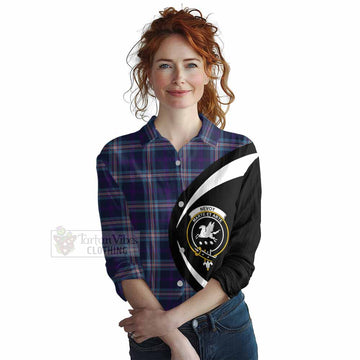 Nevoy Tartan Women's Casual Shirt with Family Crest Circle Style Female - Tartan Vibes Clothing