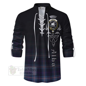 Nevoy Tartan Ghillie Kilt Shirt Featuring Alba Gu Brath Family Crest Celtic Inspired - Tartan Vibes Clothing